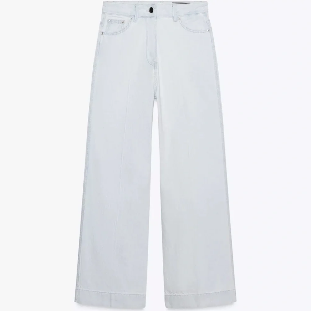ZARA‎ - ZW High Rise Loose Light Blue Denim Jeans - Size 0